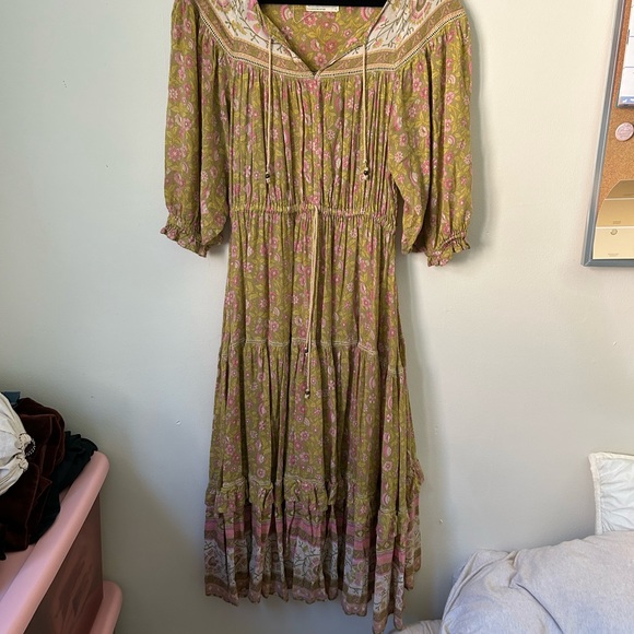Dahlia Spell and the Gypsy Collective x Free People Green Floral Midi Dress - Picture 3 of 9